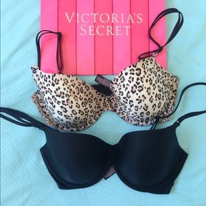 [SOLD] 2 Victoria's Secret Demi Bras Leopard 32DD